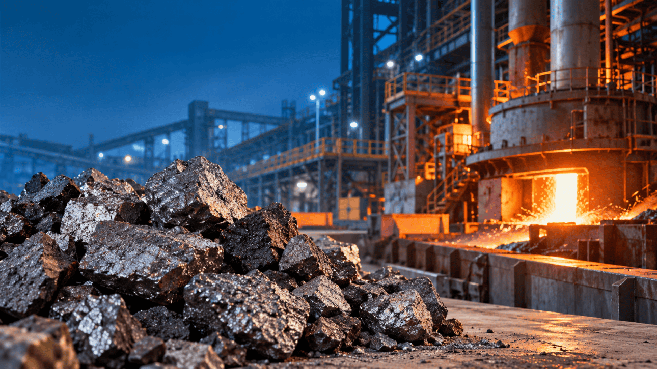 Ferro Manganese alloy and molten steel production in an industrial ferroalloy furnace